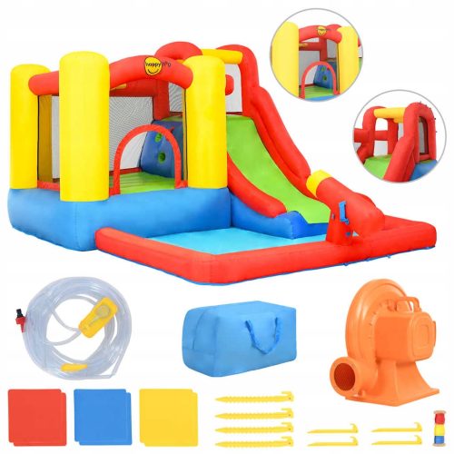 Dvorac za napuhavanje s toboganom i bazenom Happy Hop, 350x280x190 cm, PVC
