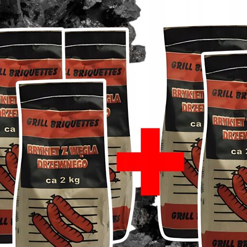  Briketi od drvenog ugljena 10 kg za Roštilj Peć Kamin prirodni 3+2 GRATIS