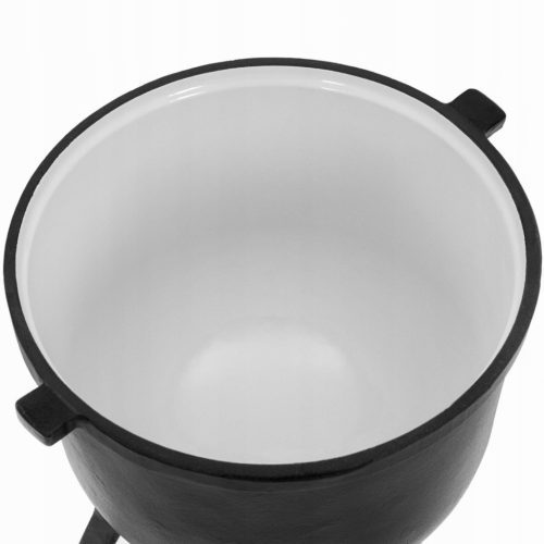  Emajlirani lovački kotlić od lijevanog željeza s poklopcem iznad vatre 4 litre
