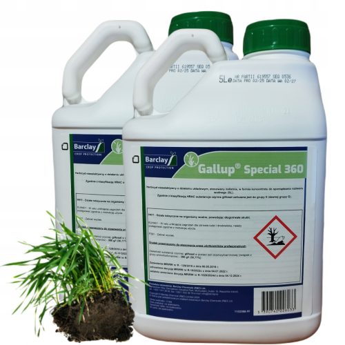 Herbicid Gallup Super 360 SL, učinkovit za suzbijanje korova i trava, 2 x 5L