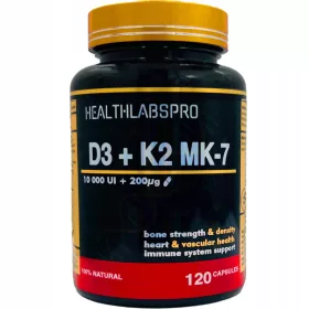 Health Labs Pro D3 10 000 IU + K2 MK-7 200 μg - 120 Kapsula