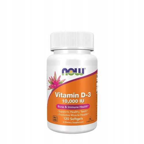 NOW FOODS Vitamin D-3 10000 IU - Dodatak Prehrani za Jačanje Otpornosti, 120 Gel Kapsula