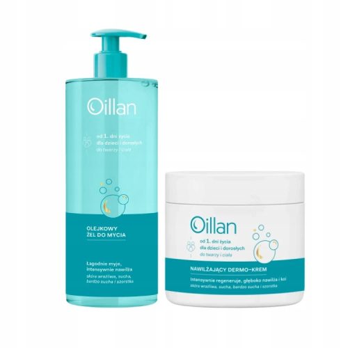 OILLAN Set za Hidrataciju: Dermo-krema 500 ml + Uljni gel za pranje 750 ml