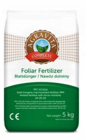 AGRAVITA KOMPLET 5KG IZVRSNO FOLIJARNO GNOJIVO NPK 20-20-20 + MIKROELEMENTI