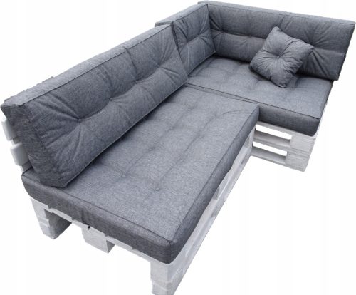  Jastuci za dvije PALETE set od 6 kom 120 X 80 sivi RAVNI NASLONI