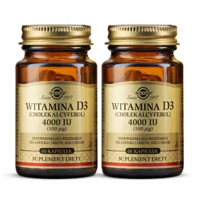   Solgar Vitamin D3 4000 IU - Kapsule za Otpornost i Zdravlje Kosti, 60 Kapsula x2