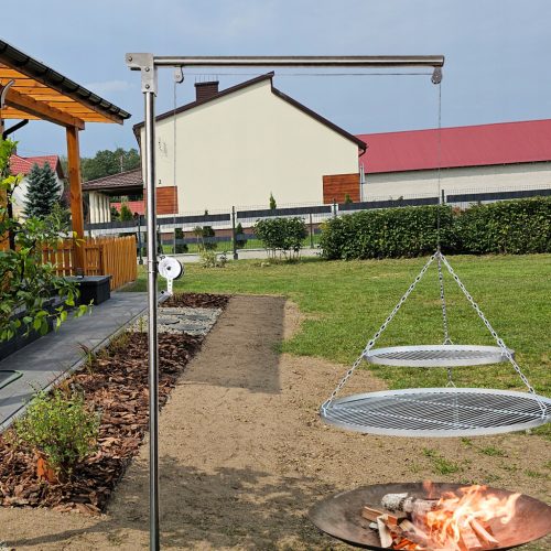  VRTNI ROŠTILJ INOX DIZALICA + REŠETKE 50 I 90 CM + INOX KOLUT