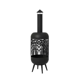 Košara za kamin, crna metalna visina 139 cm
