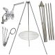  Vrtni tronožac za roštilj 200cm inox + rešetka 60cm + kolut + INOX uže