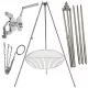  Vrtni tronožac za roštilj 200cm inox + rešetka 70cm + kolut + INOX uže