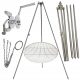  Vrtni tronožac za roštilj 200cm inox + rešetka 80cm + kolut + INOX uže