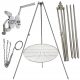  Vrtni tronožac za roštilj 200cm inox + rešetka 90cm + kolut + INOX uže