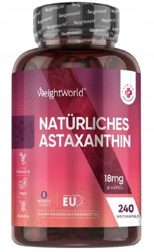 Astaksantin 18 mg iz mikroalgi Haematococcus pluvialis, 240 kapsula