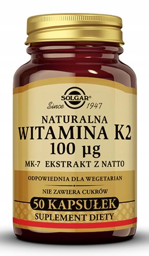 Solgar Prirodni Vitamin K2 za Zdravlje Kostiju, 50 Kapsula bez Glutena