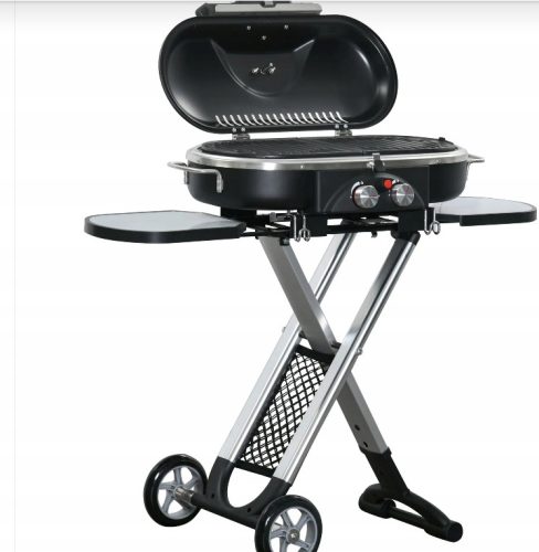 GRILLWAGEN Sklopivi Plinski Roštilj s Bočnom Rešetkom za 2 Plamenika