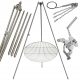  Vrtni tronožac za roštilj 250cm inox + rešetka 80cm + kolut + INOX uže