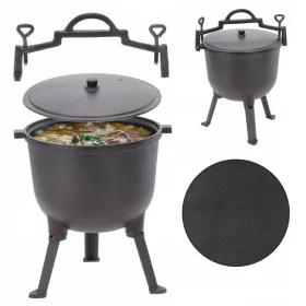    Lovački kotao od lijevanog željeza 11L 30,5x22cm Mađarski lonac za roštilj za logorsku vatru