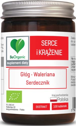 BeOrganic Srce i Cirkulacija BIO 500 mg x 100 tableta - Prirodni Dodatak za Zdravlje