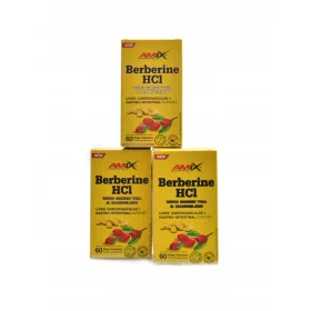   Amix Berberine HCL s Ekstraktima Zelene Čaja i Maslačka - Paket od 3x60 Kapsula