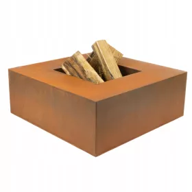  Garden Fire Pit Corten Steel Square 100 cm