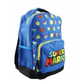 Školski ruksak SUPER MARIO - plavi, sa strane džepovima