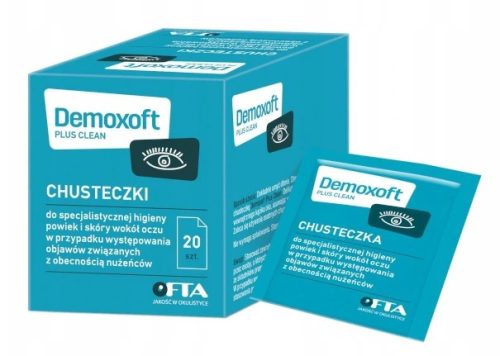 Demoxoft Plus Clean - Vlažne maramice za specijalističku higijenu očiju, 20 komada