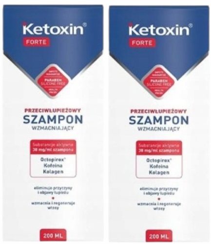 Ketoxin Forte - Šampon protiv peruti 2x200 ml s kofeinom i kolagenom