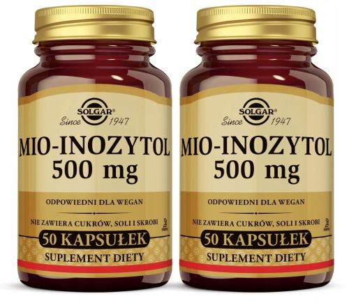 Solgar Mio-inozitol 500 mg - Dodatak prehrani bez glutena, pogodan za vegane, 50 kapsula