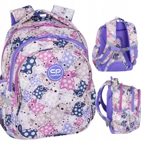   Školski ruksak Coolpack Jerry za djevojčice 1-3 razreda - White Bunny