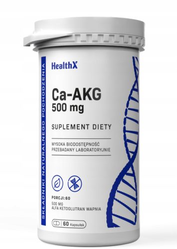 HealthX Ca-AKG Alfa Ketoglutaran Kalcija 99% 60 Kapsula – 500 mg
