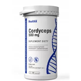   HealthX Cordyceps Maczużnik Ekstrakt 10:1 - Kapsule za energiju i izdržljivost, 60 komada