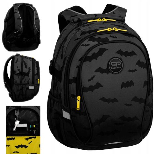 Školski ruksak CoolPack Factor X za mladiće - crni, s mnoštvom funkcija!