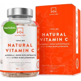   100% Prirodni Vitamin C 1000 mg iz Acerole i Divlje Ruže - 180 Kapsula
