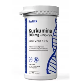   HealthX Kurkumina + Piperyna 300 mg - Suplement za Bolju Apsorpciju