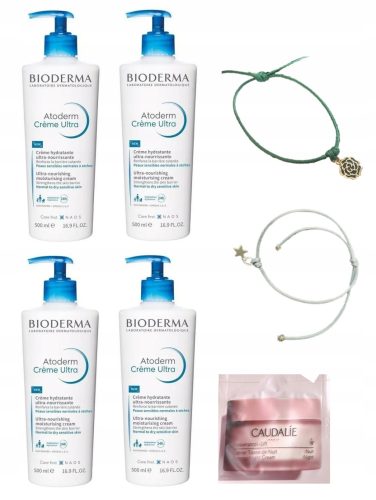 Bioderma Atoderm Creme Ultra - Hidratantna krema za cijelu obitelj 4x500 ml + Gratis narukvice