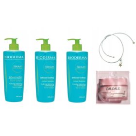   Bioderma Sebium Gel Moussant - Set Sredstava za Čišćenje Kože 3x500ml + Besplatna Narukvica
