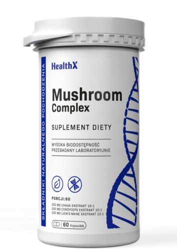 HealthX Mushroom Complex – Dodatak prehrani sa 600 mg ekstrakta gljiva