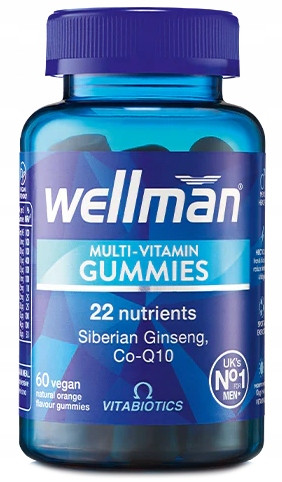 Wellman Gummies - Multiwitamina za muškarce, 60 veganskih gumenih bombona