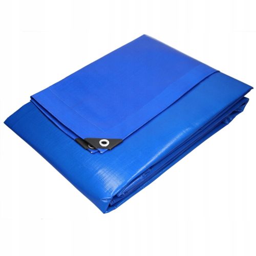 Vodootporna Plandeka 8 x 12 m, 260 g/m², Plava, s Aluminijskim Očkama