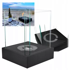   Mini bio-kamin Sunset Garden crni mat – samostojeći, bez dima, plamenik od nehrđajućeg čelika