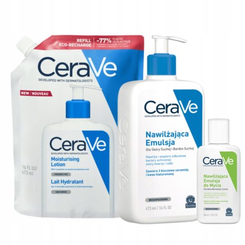 CeraVe Hidratantni Set za Suho i Vrlo Suho Lice i Tijelo 473ml + Dar 88ml