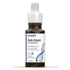   HealthX Ekstrakt Ginsenga 10:1, 50 ml - Podrška za Energiju i Koncentraciju