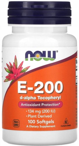 Now Foods Vitamin E-200 Natural, 100 kapsula - Zaštita za kožu i zdravlje