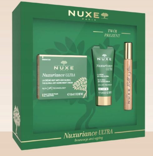 NUXE Nuxuriance Ultra - Set antiejdž kreme za noć 50 ml, dnevna krema 15 ml & Roll On Huile Prodigieuse® Or 8 ml