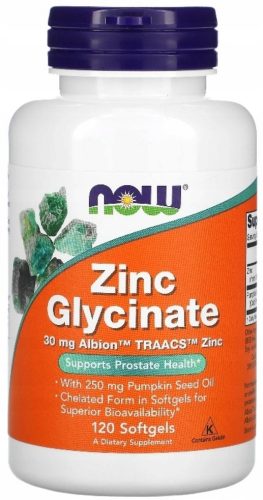 Zinc Glycinate od NOW Foods - 120 Softgel Kapsula za Zdravlje