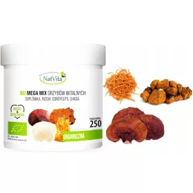   BIO MEGA MIX Vitalnih Gljiva - Soplówka, Reishi, Cordyceps 250g