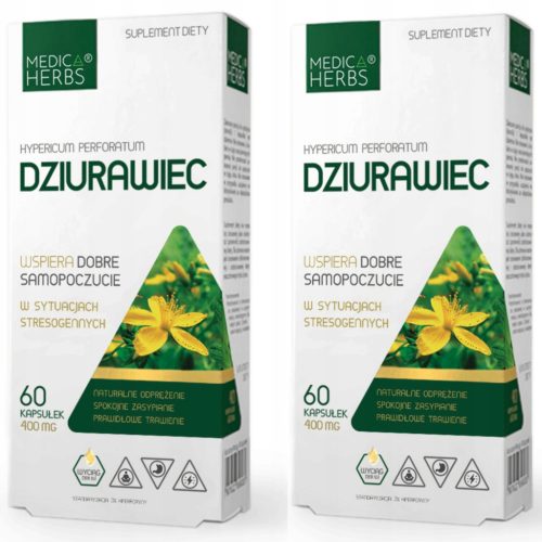 Medica Herbs Dziurawiec 400 mg 60 kapsula - Podrška za mentalno zdravlje i emocionalnu ravnotežu
