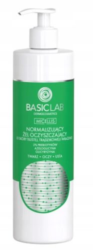 BasicLab gel za čišćenje masne, aknama sklone i osjetljive kože 300 ml