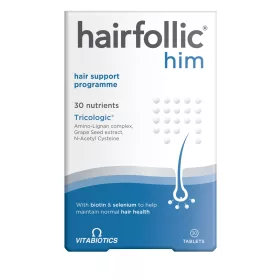  Hairfollic Him - Dodatak prehrani za zdravlje muške kose, 30 tableta