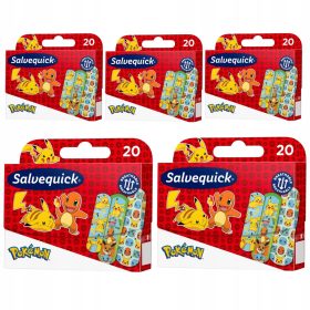   Set od 5 x SALVEQUICK flasteri POKEMON 20 komada - Idealni za aktivnu djecu